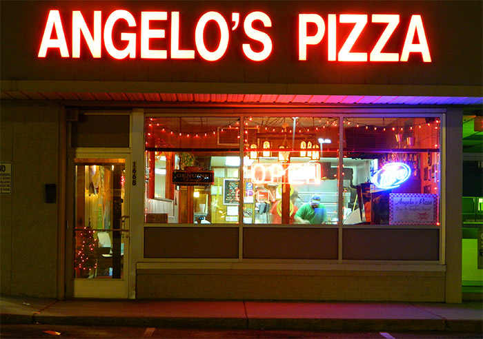 Outside view of Angelo's Pizza